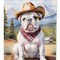 Edge Collections - 28" X 40" - Multicolor - English Bulldog Cowboy Welcome Large - 1 Piece